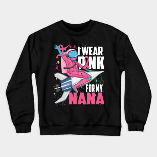 I Wear Pink For My Nana Breast Cancer Awareness Grandma Kids Crewneck Sweatshirt